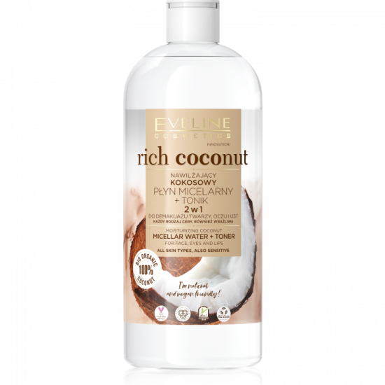 rich coconut - Hidratáló kókuszos  micellás víz + tonik 500ml
