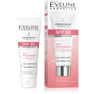 KONCENTRÁLT FORMULA GAZDAG HIDRATÁLÓ KRÉM SPF 50 MAGAS VÉDELEM  normál és száraz bőrre 30ml