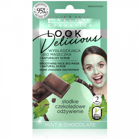 Look delicious – mint - chocolate Kisimító biomaszk + természetes arcradír 10ml