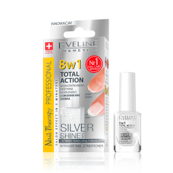 Nail Therapy Körömápoló 8in1 TOTAL ACTION ezüst szemcsékkel 12ml